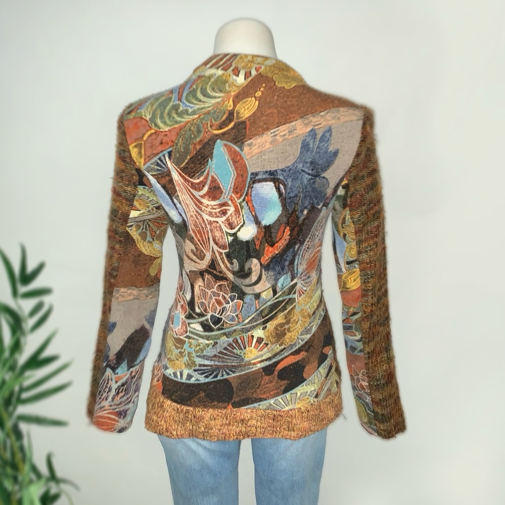 F U N K Y :: Unique Vintage Y2k Knit Mixed Media Sweater View 3
